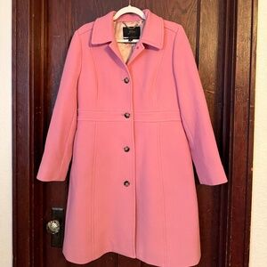 J Crew Lady Day Double Cloth Wool Blend Trench Coat Pink Size 12